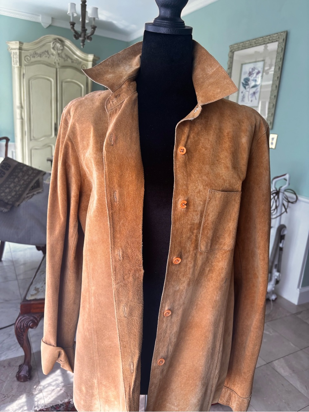 Ladies leather / Suede Shirt /Jacket in Tan